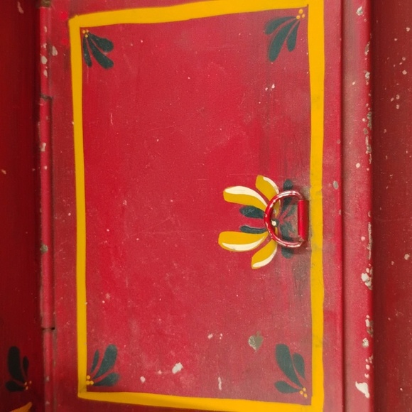 Vintage Hand Painted Metal Desk Organizer/Ink Well - Picture 3 of 10